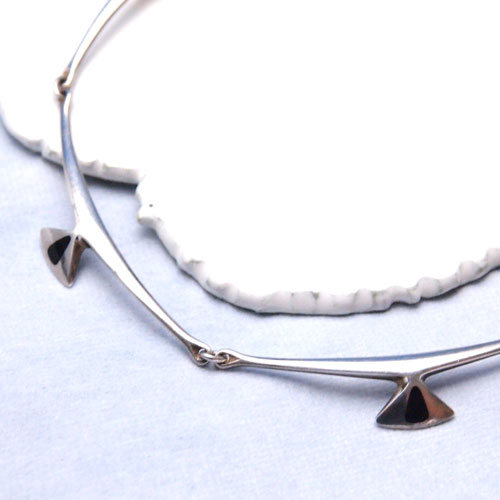 希少ヴィンテージ＊Hans Hansen バングル エナメル シルバー 北欧 HANS